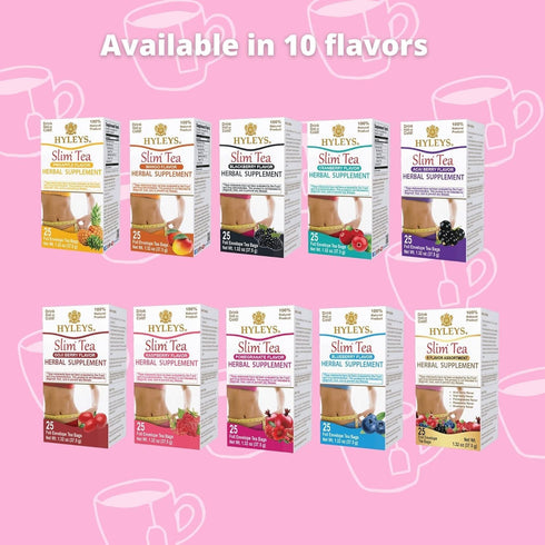 Hyleys Slim Tea Pomegranate Flavor - Weight Loss Herbal Supplement Cleanse and Detox - 25 Tea Bags (1 Pack)...