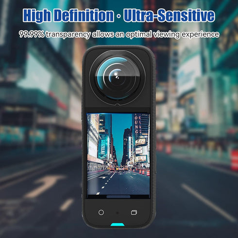 JZW-Shop for Insta 360 X3 Lens Guards with Screen Protector, Tempered Glass Screen Protector for Insta 360 X3 Accessories 9H Hardness Anti-Scratch...