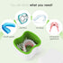Denture Cup Bath Box Case with Strainer Basket, Dental Retainer Case Soaking Container Denture Cleaning Cup for Upper and Lower(Light Green)...