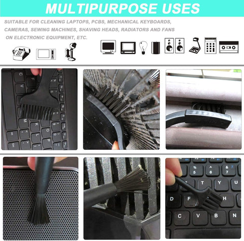 11 in 1 Anti Static Brushes Set with Microfiber Cleaning Cloth, Small Portable Plastic Handle Nylon Cleaning Brush Kit for Computer PC Keyboard La...