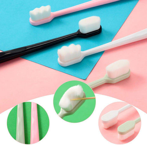 16 Pieces Extra Soft Toothbrush Micro-Nano Toothbrush with 20000 Floss Bristles Manual Toothbrushes for Sensitive Teeth Pregnant Women Elderly Chi...