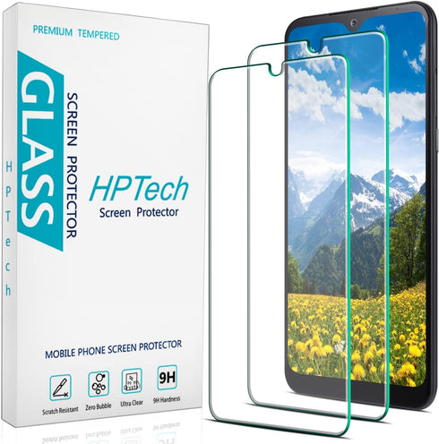 HPTech 2-Pack Tempered Glass For LG K51, Reflect, Q51 Screen Protector, Easy to Install, 9H Hardness, Bubble Free...