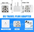 4 Pack UK to US Plug Adapter,Travel Plug Adapter, Type B Universal to American Outlet Plug Adapter,3 Prong to 2 Prong Adapter Australia Europe to ...