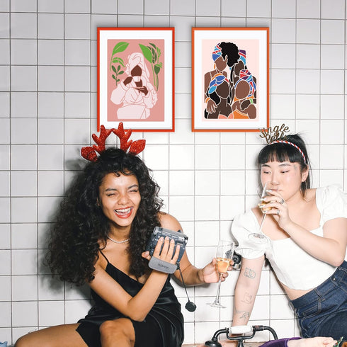 FINGERINSPIRE 6PCS African Tribal Women Stencils 11.7x8.3 inch Plastic Tropical Plant Craft Stencil Large African Girl Stencil Templates with Ring...