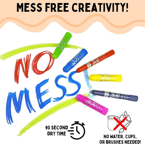 The Pencil Grip Kwik Stix Metalix Paint Pens, Metallic Tempera Paint Pens, Super Quick Drying, 6 Count - TPG-613, Gold,silver,pink,green,blue,purp...