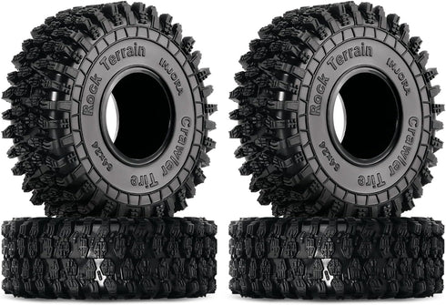 INJORA 1.0 Tires - S5 Rock Terrain Crawler Tires for TRX4M SCX24 AX24 FCX24 Upgrade Parts,64 * 24mm,T1011...
