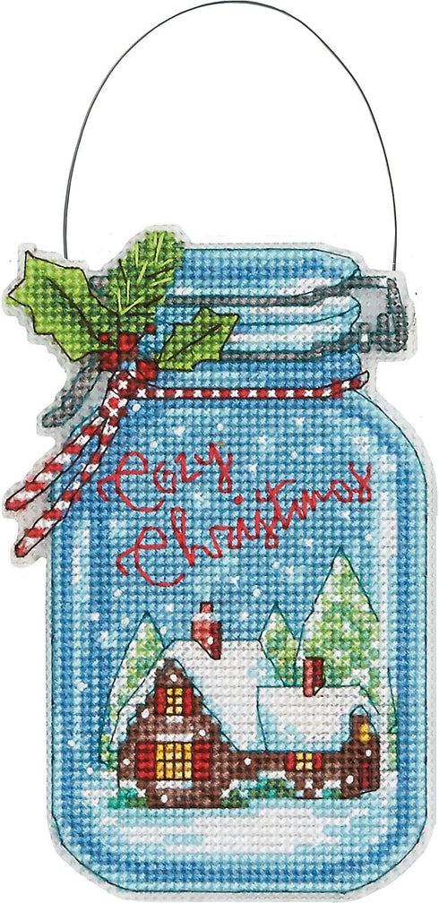 Dimensions 70-08964 Counted Cross Stitch Holiday Mason Jar Ornament Kit, 4pc...