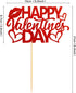 1 Pack Red Happy Valentine's Day Cake Topper Heart Love Cupcake Picks for Cake Decorations Valentine's Wedding Party Holiday Supplies...