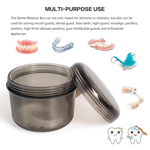 2023 Upgraded Large Denture Bath Box Cup No-Leak Denture case Retainer Cleaning Box Complete Clean Care for Dentures Clear Braces Mouth Guard Nigh...