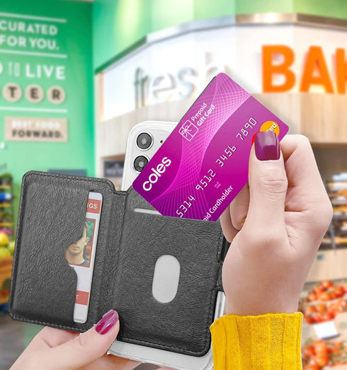 M-Plateau Phone Wallet Stick on, 3M Adhesive Slim Credit Card Holder for Cell Phone and Phone Case Phone Card Holder Compatible with Most Smartpho...