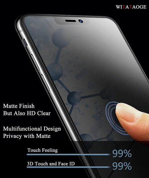 3 Pack Matte Privacy Screen Protectors for iPhone X/XS/11pro Tempered Glass Anti-Spy Tempered Glass 9H Anti-Glare Anti-Fingerprint Privacy Protect...