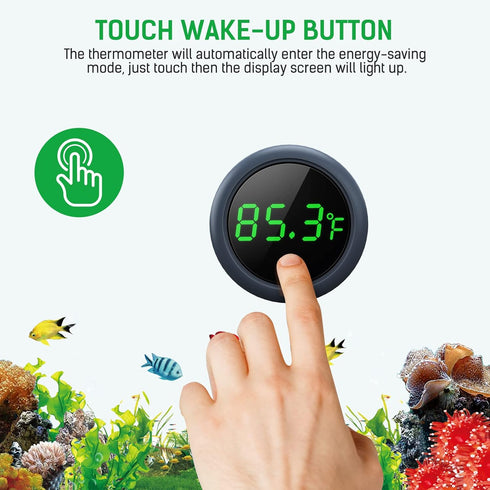 Fish Tank Digital Thermometer Accurate LED Display to ±0.9°F Tank Thermometer Aquarium Temperature Measurement Suitable for Fish, Axolotl, Turtle ...