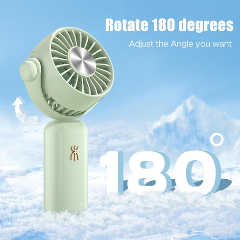 QearFun Handheld Lanyard Fan, Mini USB Fan Battery Rechargeable, Pocket Fan Portable with 3 Speeds, 180° Rotation, Small Makeup Fan for Girls Wome...