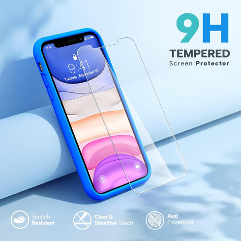 Miracase Designed for iPhone 11 Phone Case, with Screen Protector, Liquid Silicone Gel Rubber Full Body Drop Protection Shockproof Cover Phone Cas...