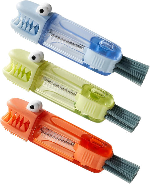 4-in-1 Bottle Cleaning Brush Set, Multifunction Silicone Cup Lid Gap Cleaner, Home Kitchen Crevice Cleaning Tools, 3 Pcs, MultiColor...