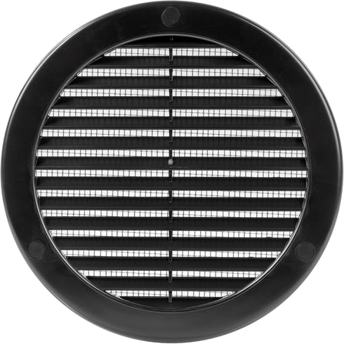 5Pack ø6" Inch Black Plastic Round Soffit Vent - Air Vent Louver - Grille Cover - Built-in Screen Mesh - HVAC Ventilation - Fresh Air Exchange in ...