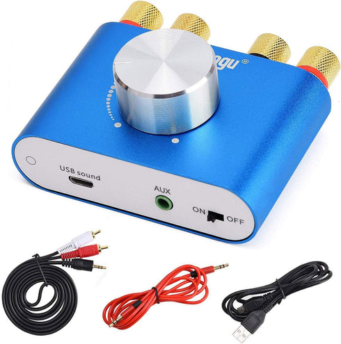 Facmogu F900S Mini Bluetooth 5.0 Digital Amplifier, 2 Channel 80W+80W HiFi Stereo Audio Amp, USB Sound Card Stereo Audio Amp Receiver with AUX/USB...