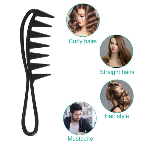 VOCOSTE 3 Pcs Hair Comb Wide Tooth, Anti Static, for Thick, Curly Hair, Hair Care, Detangling Comb, for Wet and Dry, Black...