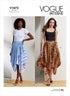 Vogue Misses' Loose-Fitting Asymmetric Skirt Sewing Pattern Kit, Code V1872, Sizes 16-18-20-22-24, Multicolor...