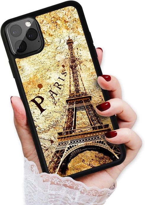 for iPhone 12, iPhone 12 Pro, Durable Protective Soft Back Case Phone Cover, HOT12033 Eiffel Tower Paris 12033...