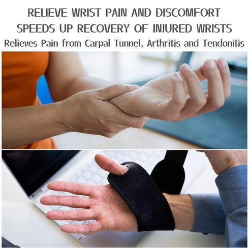 2 Pack Wrist Braces - Wrist Wraps for Carpal Tunnel, Arthritis, and Tendinitis Pain Relief - Fits Both Right and Left Hands - Compression and Supp...