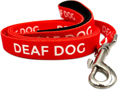 Deaf Dog Leash - Hard of Hearing Warning - Hearing Impaired Dog - No Limited Hearing - Deaf Alert Padded Handle Accessories for Small Medium Large...