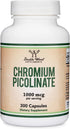 Chromium Picolinate 1000mcg for Healthy Weight Management (High Absorption and Bioavailability) (300 Vegan Safe Capsules, Non-GMO, Gluten Free) by...