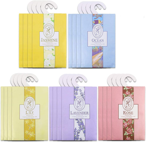 20 Packs Air Freshner Deodorizer Scented Sachets Bags for Drawer and Closet with Hanger...