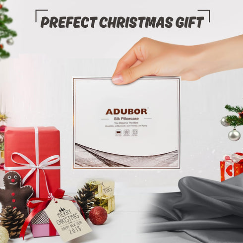 Adubor Silk Pillowcase - Mulberry Silk Pillow Case, 23 Momme 6A Grade Fibers, 900 Thread Count, Silk Pillow Cases for Hair and Skin Health, with H...