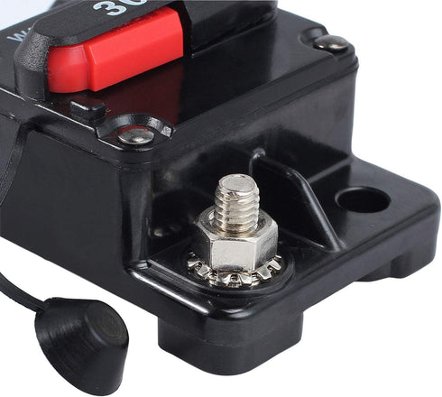 30 Amp Waterproof Car Circuit Breaker with Manual Reset Suitable for Motor Auto Car Marine Boat Bike Stereo Audio 12V-24V DC...