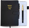 Black A5 Hardcover Notebook, 144 Pages, Lined Leather Journal with Pen, Better Everyday Journal & Daily Planner for Tasks, Checklists, Writing, Pr...