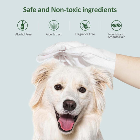 ORDORA Pet Cleaning Gloves for Dogs and Cats?Cleaning & Deodorizing Grooming Gloves, 12 Pack - All-in-One Grooming Solution for Daily Care and Tra...