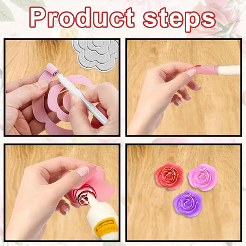 3Pcs 3D Spiral Flowers Metal Cutting Dies for Card Making, Mini Layered Rose Flowers Stencil Template Molds Embossing Tool Die Cuts for DIY Scrapb...