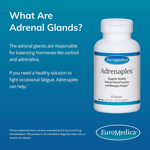 Euromedica Adrenaplex - 60 Capsules - Adrenal Gland Function Supplement - Supports Healthy Adrenal Gland Function & Balanced Mood - 30 Servings...