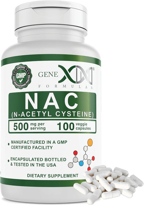GENEX NAC 500mg (100 Capsules) N-Acetyl Cysteine, Supports Liver Health - Non-GMO, Gluten Free, Vegan (3 Month Supply)...