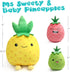 BenBen Pineapple Plush Toy, Set of 3, 12", 7" and 6'' Squishy Stuffed Animal Toys, Fruit Plushies, Fun Plush Pillow, Easter Basket Stuffers, Ms Sw...