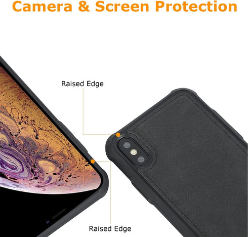 molzar MAG Series for iPhone Xs and iPhone X Case, Built-in Metal Plate for Magnetic Mount, Works with Qi-Certified Chargers, Compatible with iPho...