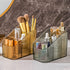 1Pc Plastic Makeup Desk Organizer 3 Compartment Makeup Brush Organizer Bathroom Cosmetics Countertop Organizer for Lipstick, Brushes, Eyeshadow, N...