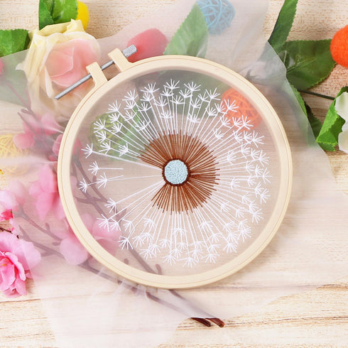 Full Range of Embroidery Starter Kit with Pattern, Cross Stitch Kit Including Clear Organza Stamped Embroidery Fabric with Pattern,Plastic Embroid...