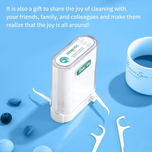 Dental Floss Dispenser-Adult Unbreakable and Shred-Resistant Flossers-188 Count Professional Toothpicks Sticks-Perfect Dental Tools for Super Clea...