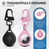 AirTag Holder 2 Pack, Keychain Protective Case for Air Tag Dog Collar Luggage Handbag, Silicone Compatible Apple Accessories (Black & Pink)...