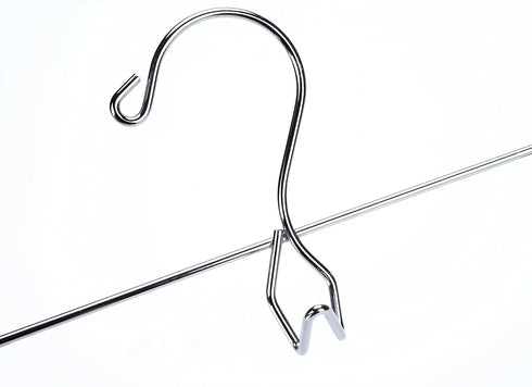 6 Quality Pants Hangers Heavy Duty Add-on Skirt/Slack Metal Hanger, Extra Wide Adjustable Clips, Multi Stackable Add on Hangers, Chrome, Jeans, Bo...