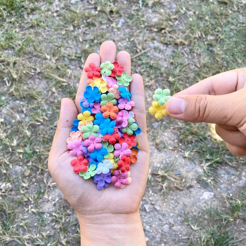 200 Pcs Handmade Mulberry Paper Stephania Venosa Flowers Petals 15x15 mm Scrapbooking Wedding DIY Craft Supplies Card (Mixed 10 Colors)...