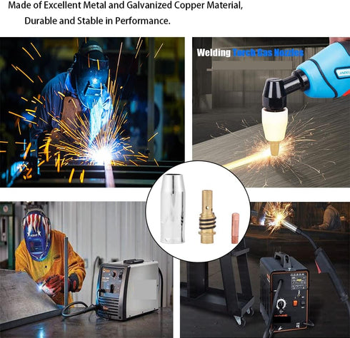 11PCS Contact Nozzle Tip Holder, Mig Welding Torch Accessory Kit, Tips Holder Difuser for 15AK Torch Guns...