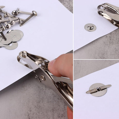 300 Pcs 3/4 Inch Brass Paper Fasteners and 300 Pcs Plated Brass Washers with Hole Punc Round Pastel Paper Brads Silver Metal Brad Split Pins for S...