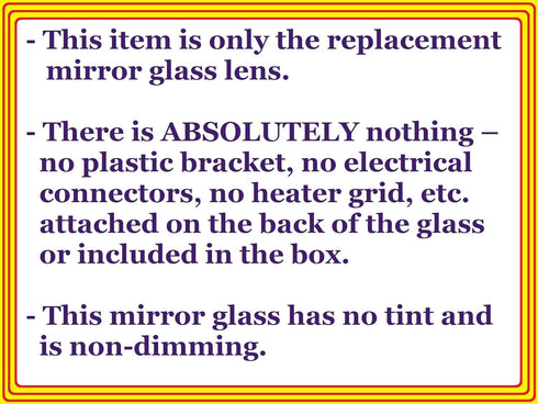 New Replacement Mirror Glass with Full Size Adhesive for 2013-2016 Chevrolet Spark Passenger Side View Right RH...