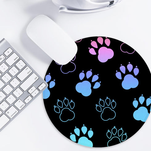 Dog Paw Print Round Mouse Pad,Funny Small Mouse Pad with Non-Slip Rubber Base,Mouse Mat,Home Office Decor Desk Accessories,8.7inch Round Mouse Pad...
