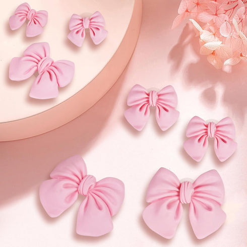 Bow Shoe Charms, 8 Pcs Coquette Bow Shoe Charms Shoe Decoration Charms for Women, Teens, and Kids, Pink...
