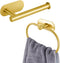 Toilet Paper Holder/Towel Ring Self Adhesive, Eolax No Drilling Gold Bathroom Hardware Accessories, Stainless Steel Sticky Toilet Roll Hanger and ...