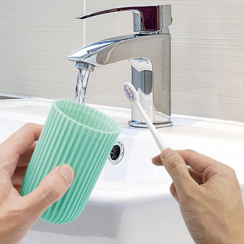 Toothbrush Cup Portable Toothbrush Holder Multifunction Travel Cup Organizer Toothbrush Case and Carrier for Bathroom School Business Trip 2Pack(P...